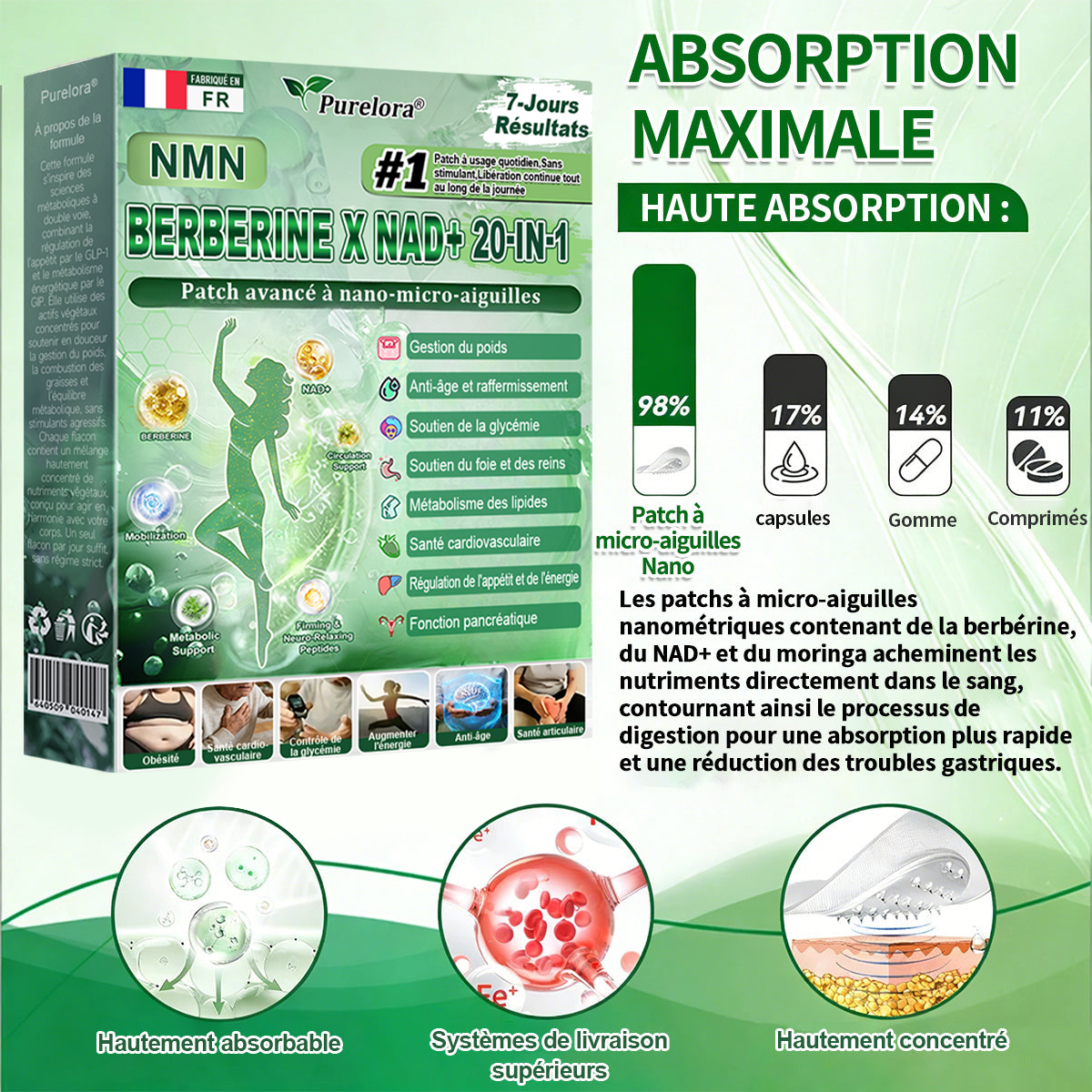 💖Pharmacie en ligne française🇫🇷 p𝒖𝒓𝒆𝒍𝒐𝒓𝒂® NAD × 𝑬𝑮𝑪𝑮 20-𝒆𝒏-𝟏 𝐏𝐚𝙩𝙘𝙝 𝙈𝙞𝙘𝙧𝙤𝙣é𝙚𝒅𝒍𝒆 𝑨𝒗𝒂𝐧𝐜é 𝙉𝙖𝒏𝒐 (𝐔𝐧𝐞 𝐬𝐞𝐮𝐥𝐞 𝐟𝐨𝐢𝐬 𝐩𝐚𝐫 𝐣𝐨𝐮𝐫, 𝐜𝐡𝐚𝐧𝐠𝐞𝐦𝐞𝐧𝐭𝐬 𝐯𝐢𝐬𝐢𝐛𝐥𝐞𝐬 𝐞𝐧 𝟕 𝐣𝐨𝐮𝐫𝐬) ✅𝐏𝐨𝐮𝐫 𝐥’𝐨𝐛é𝐬𝐢𝐭é, 🅟🅔🅐🅤 🅡🅔🅛â🅒🅗é🅔,𝐝𝐢𝐚𝐛è𝐭𝐞, 𝐚𝐩𝐧é𝐞 𝐝𝐮 𝐬𝐨𝐦𝐦𝐞𝐢𝐥, 𝐩𝐫𝐨𝐛𝐥è𝐦𝐞𝐬 𝐚𝐫𝐭𝐢𝐜𝐮𝐥𝐚𝐢𝐫𝐞𝐬, 𝐞𝐭 𝐛𝐢𝐞𝐧 𝐩𝐥𝐮𝐬