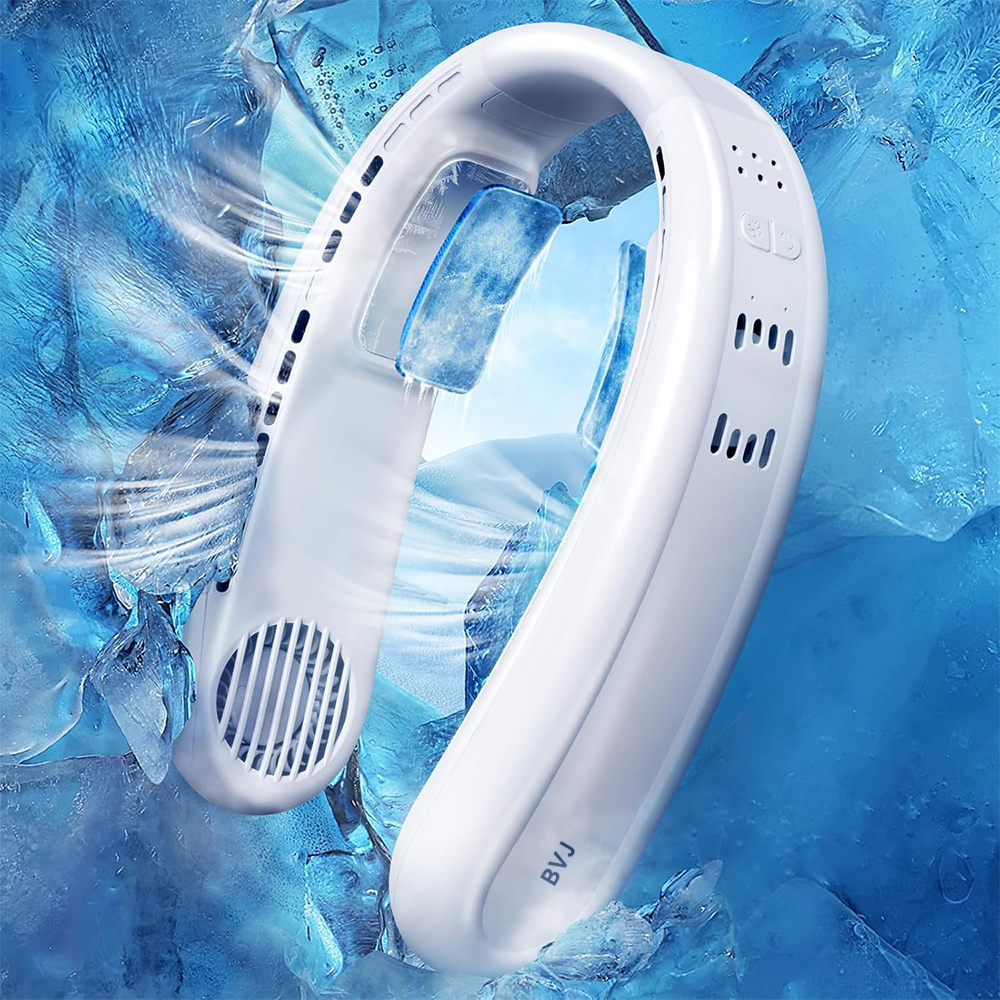 ❄️ Ventilateur de cou portable avec double refroidissement à semi-conducteurs❄️ | Flux d’air à 360° • Jusqu’à 8 h d’autonomie • 3 vitesses | Idéal pour l’été, les voyages et les activités en extérieur