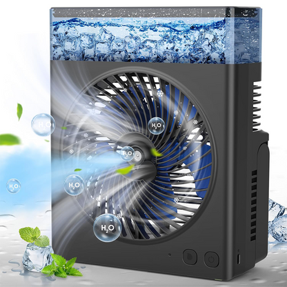❄️ BVJ tragbarer Sprühventilator | Bis zu 30 Std. Akkulaufzeit • 600-ml-Wassertank • USB-Aufladung • Leiser Betrieb | Ideal für Zuhause, Büro, Camping & Reisen