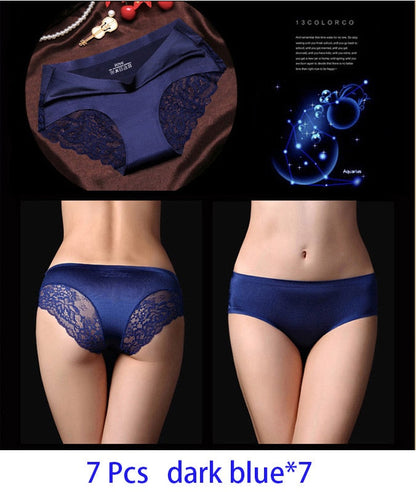 7Pcs Women's Pants exy Panties 2022 Women's Iace lingerie Solid Color Seamless briefs Mid-Rise Briefs Woman cotton underwear